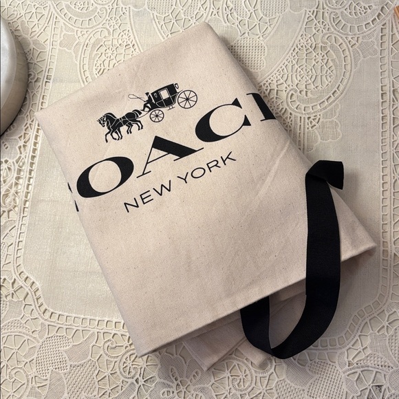 Coach New Dust Bag for Handbag Travel Storage Etc Beige Black - Picture 7 of 7